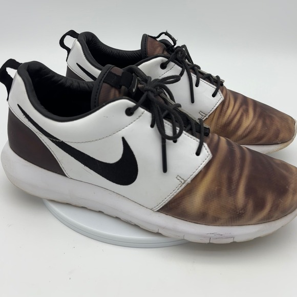 NIKE Roshe Sneaker Shoe Pedro Lourenco Collab Women's White Brown Athletic 9.5 - Picture 6 of 13